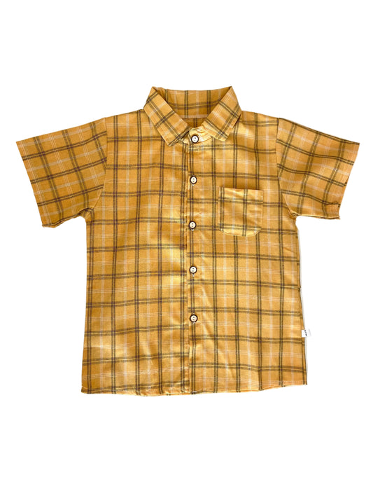 Chemise jaune à carreaux