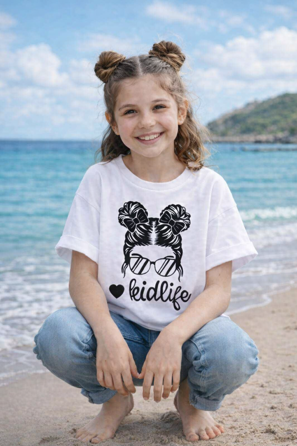 T-Shirt Stylé Liedlife = Vie de Rêve - Blanc