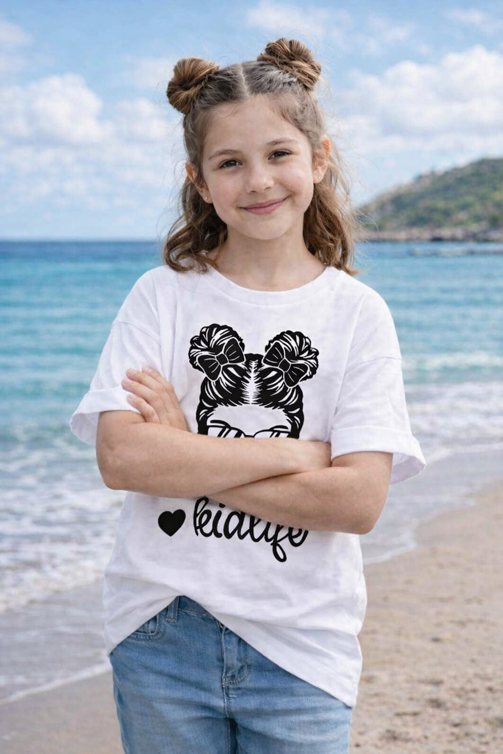 T-Shirt Stylé Liedlife = Vie de Rêve - Blanc