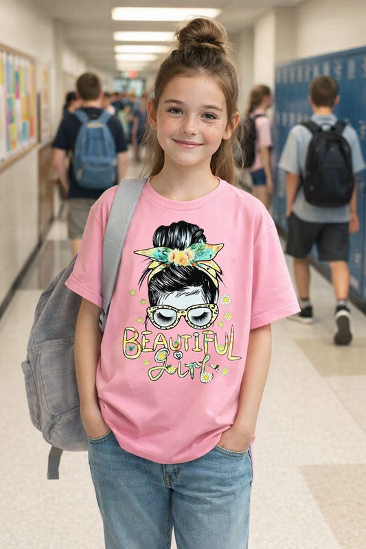 T-Shirt Beautiful Girl - Rose