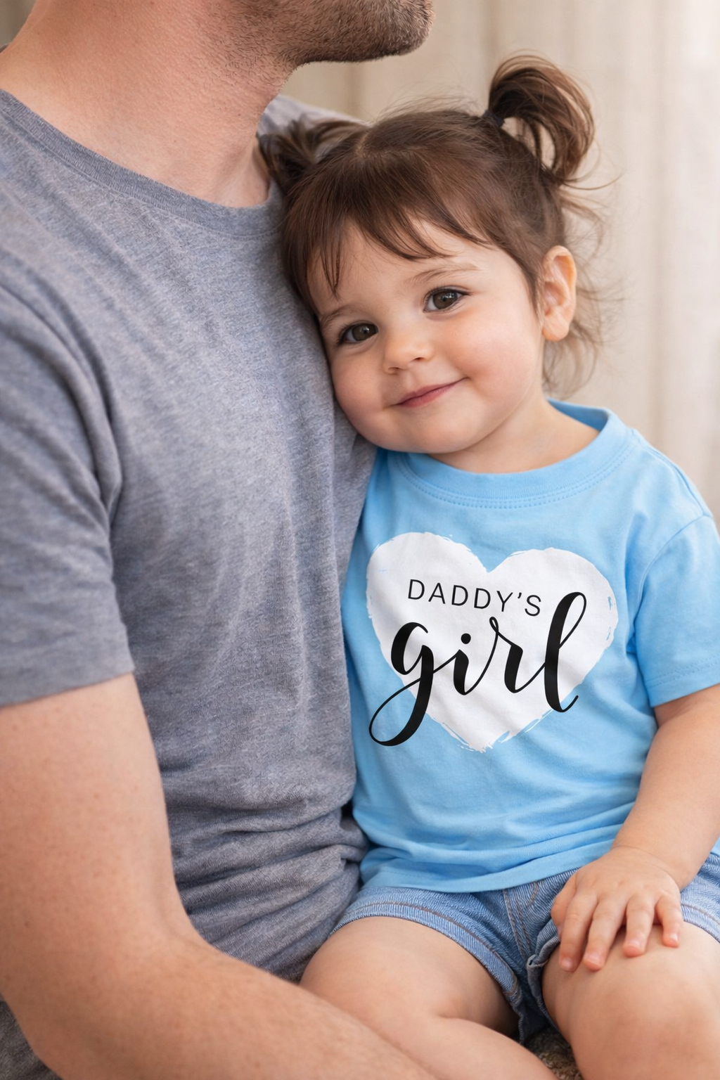 T-Shirt Daddys's Girl - Bleu Ciel