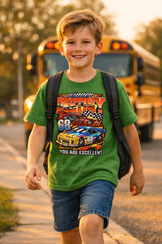 T-shirt Voiture de Course -Vert