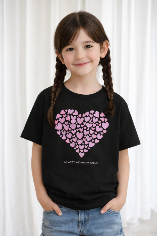 T-Shirt Bébé Coeur dans Grand Coeur - Noir