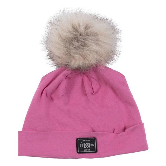 Tuque en jersey doublée en micropolaire  Rose