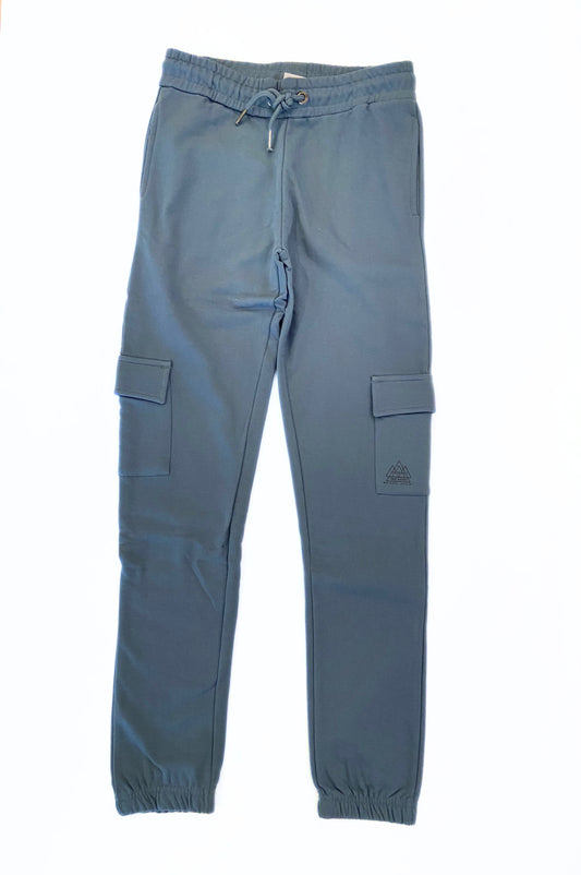 Jogger bleu acier à poches cargo