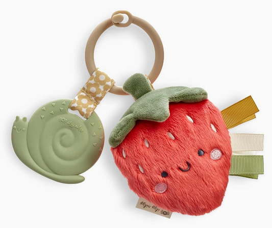 Anneau de dentision avec peluche - Modèle fraise