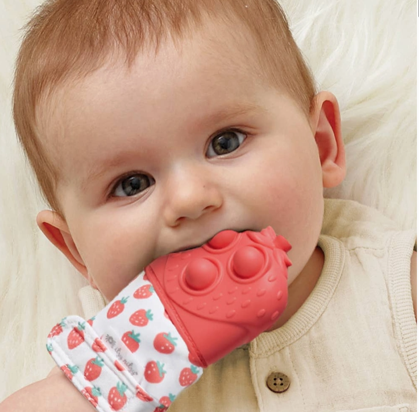 Gant de dentition Mitt Pop - Modèle Fraise