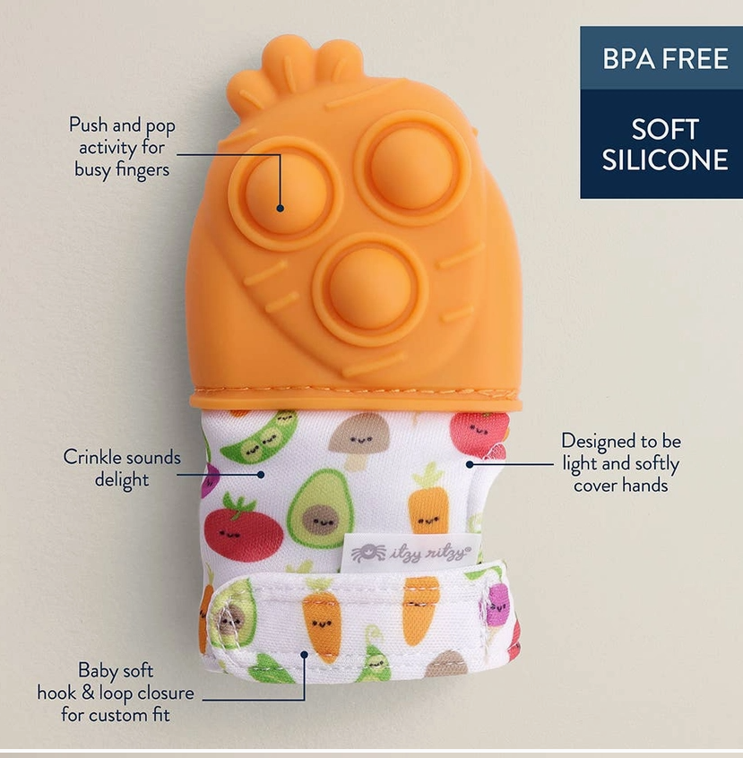 Gant de dentition Mitt Pop - Modèle Carotte