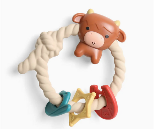 Hochets de dentition en silicone Ritzy Rattle - Modèle Vache Highland