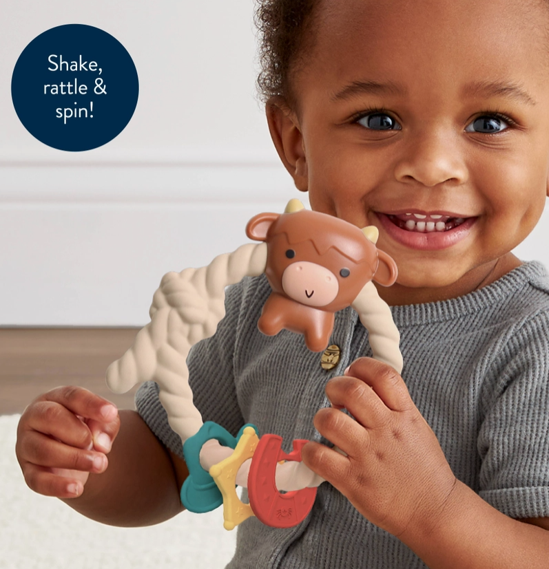 Hochets de dentition en silicone Ritzy Rattle - Modèle Vache Highland