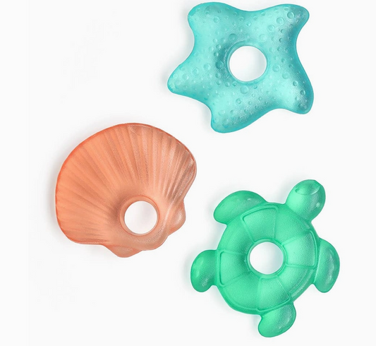 Anneaux de Dentition Remplis d'Eau Cutie Coolers ( Lot de 3 )- Modèle Bord de Mer
