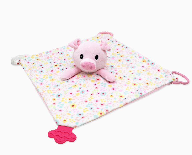 Couverture de sécurité en peluche stimulant et réconfortant - Modèle Cochon