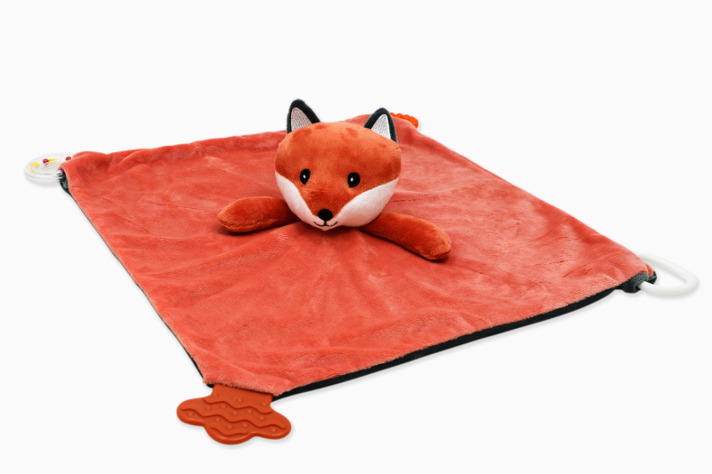 Couverture de sécurité en peluche stimulant et réconfortant - Modèle Renard