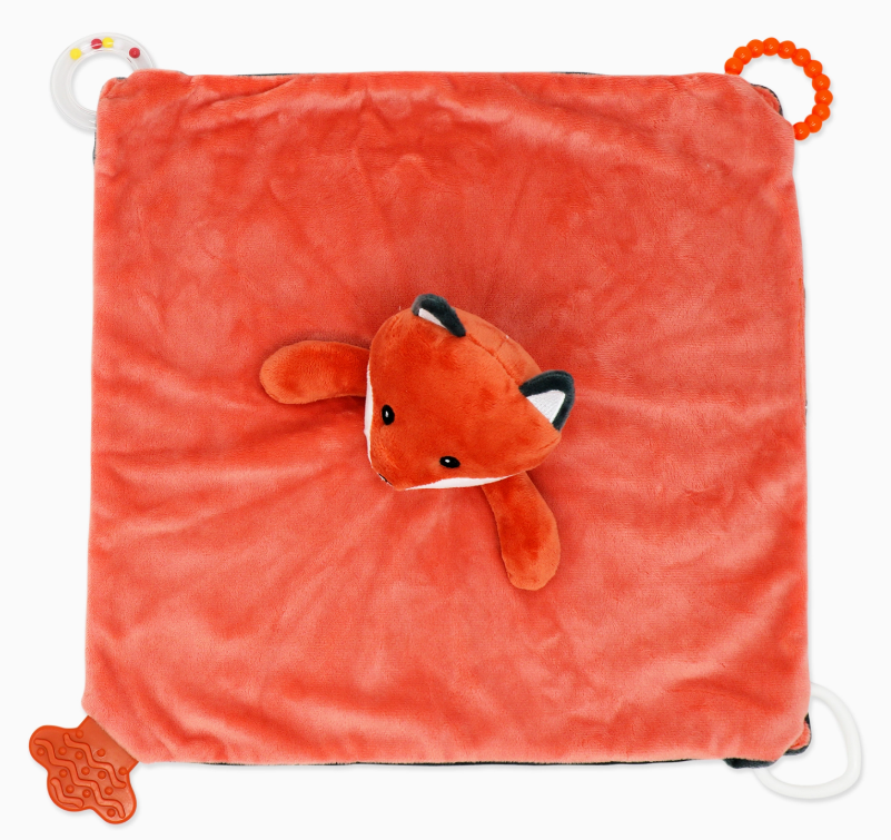 Couverture de sécurité en peluche stimulant et réconfortant - Modèle Renard