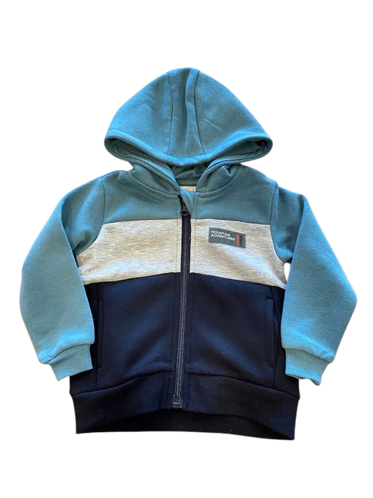 Veste Bloc de couleur turquoise, gris et noir