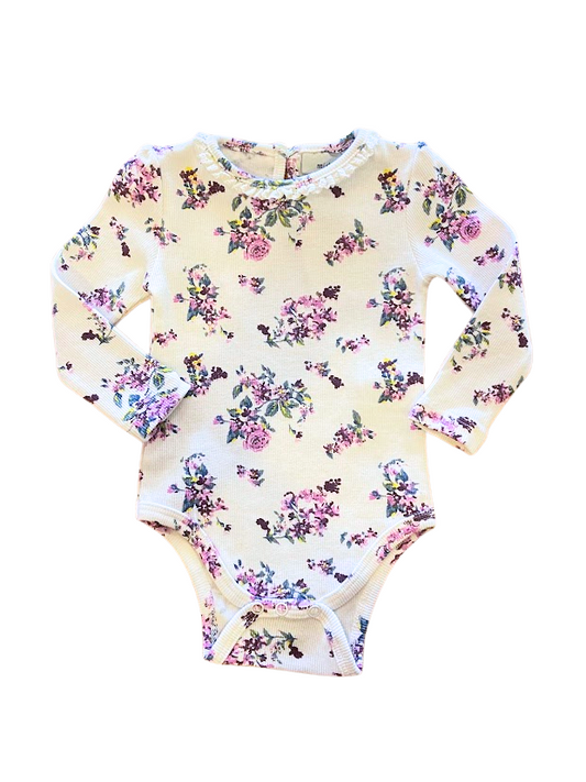 Cache-chouche imprimé fleur mauve