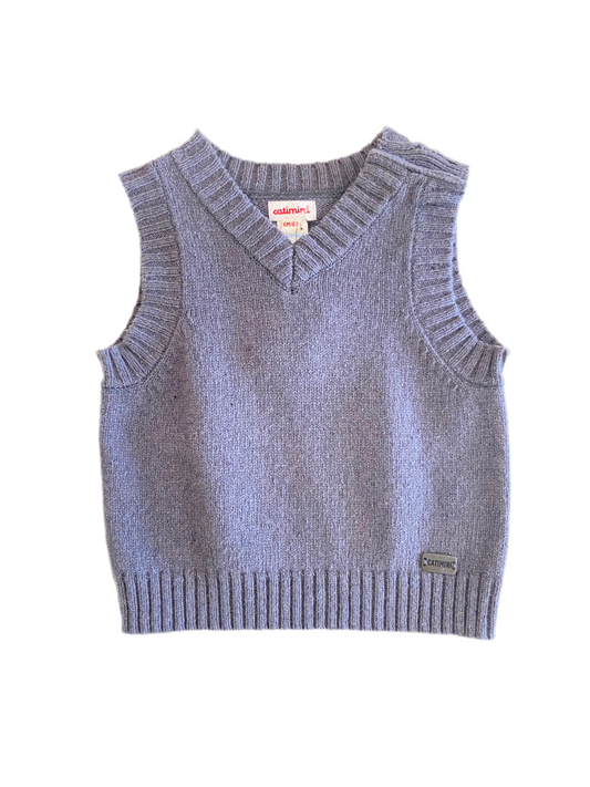 Gilet de laine gris sans manche