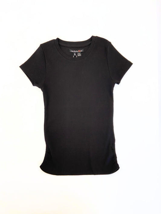 T-shirt côtelé uni Noir