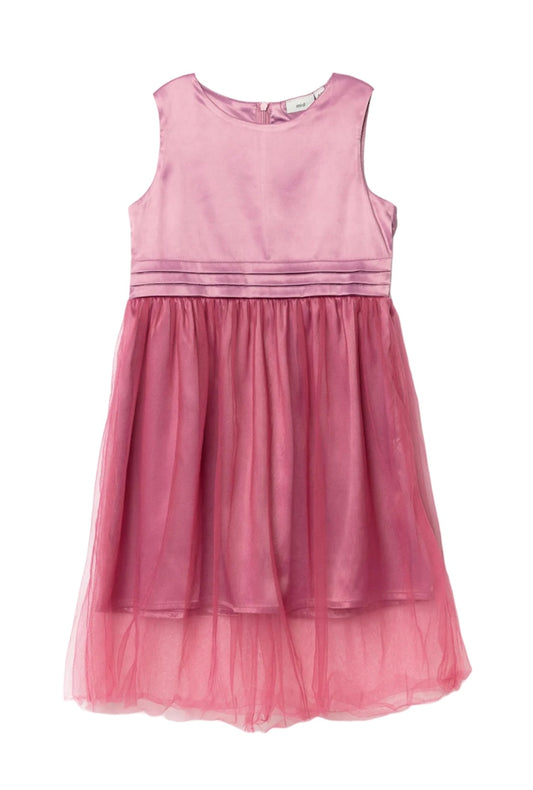 Robe satinée vieux rose