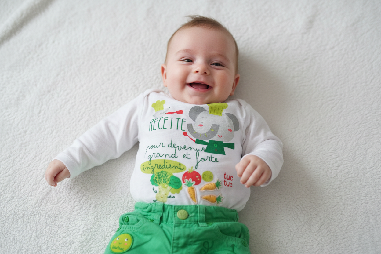 Ensemble bébé “Recette pour devenir grand et fort”