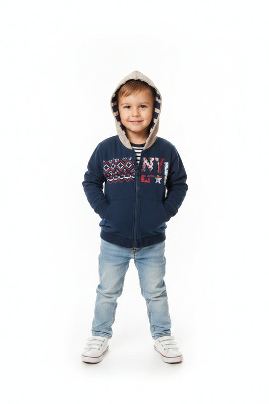 Veste à capuche “NY” bleu marine