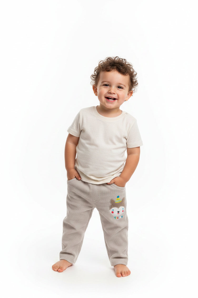 Pantalon Corduroy gris doux