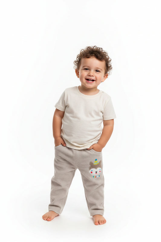 Pantalon Corduroy gris doux