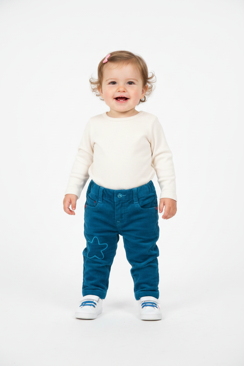 Pantalon Corduroy Bleu - Petite Étoile