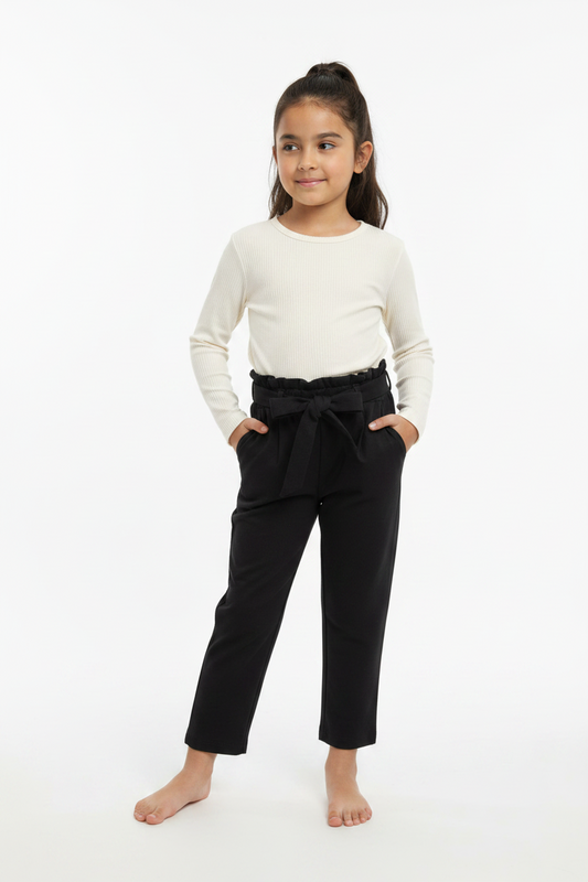 Pantalon noir taille haute