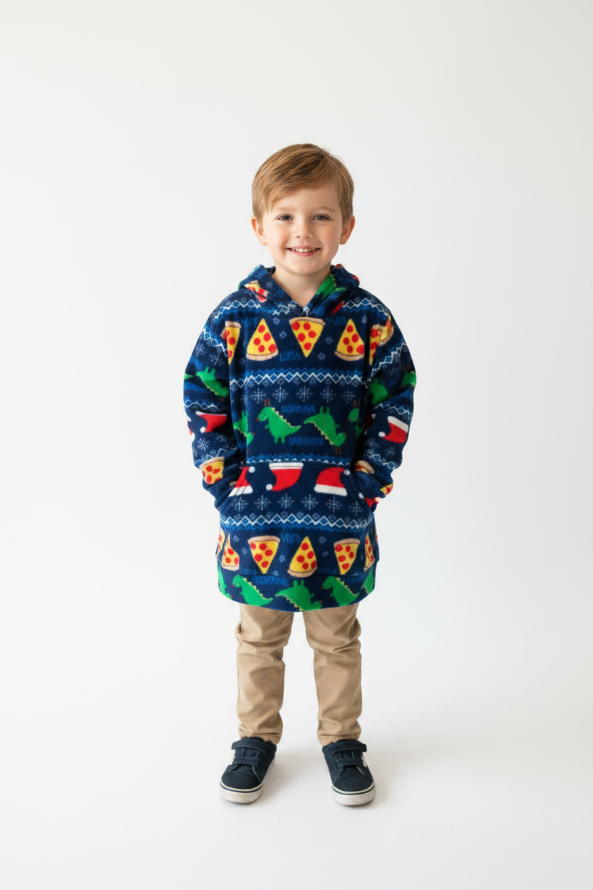 Hoodie Polar Dinosaures -Pizza