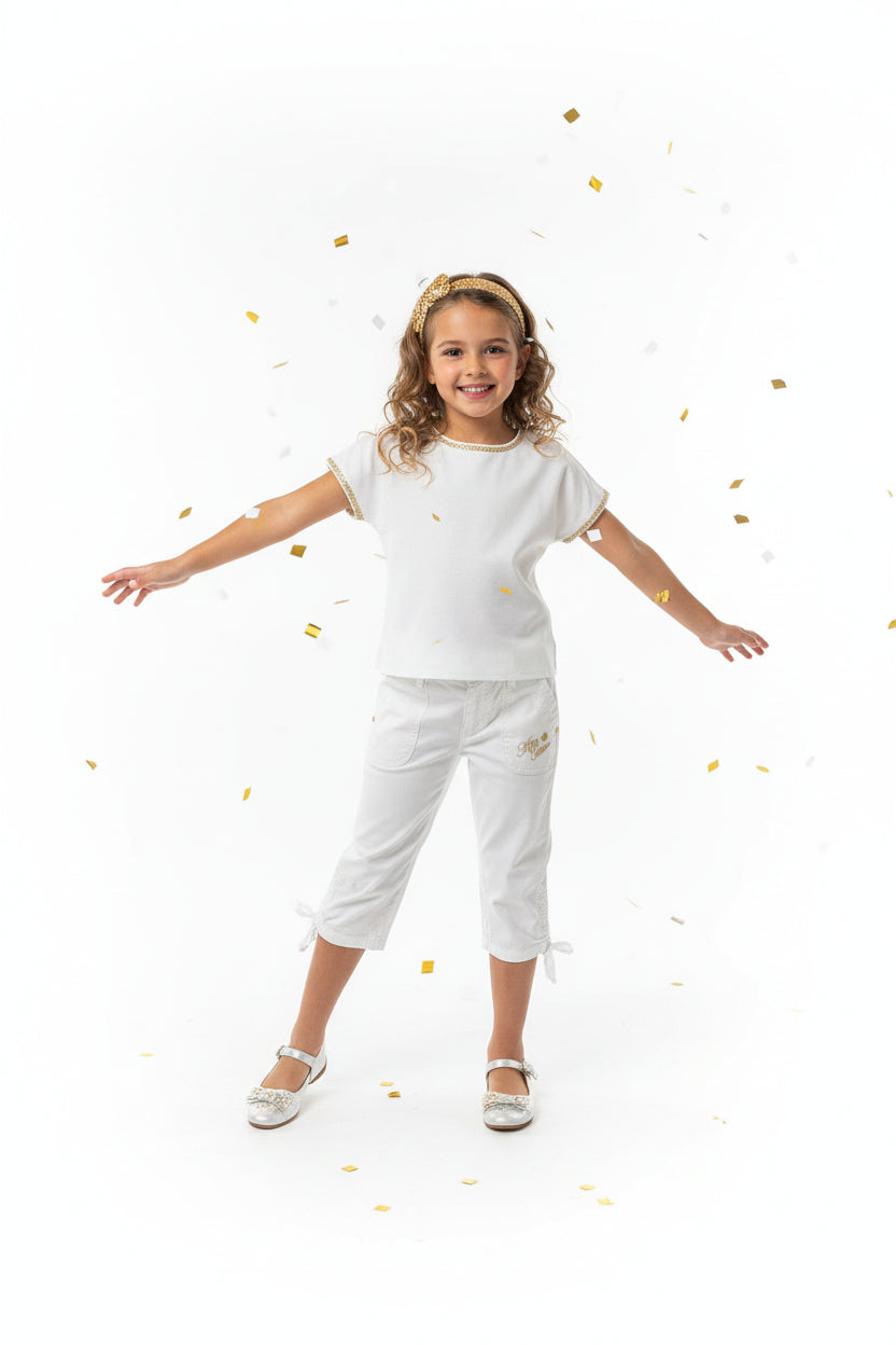 Pantalon blanc festif