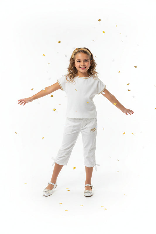 Pantalon blanc festif