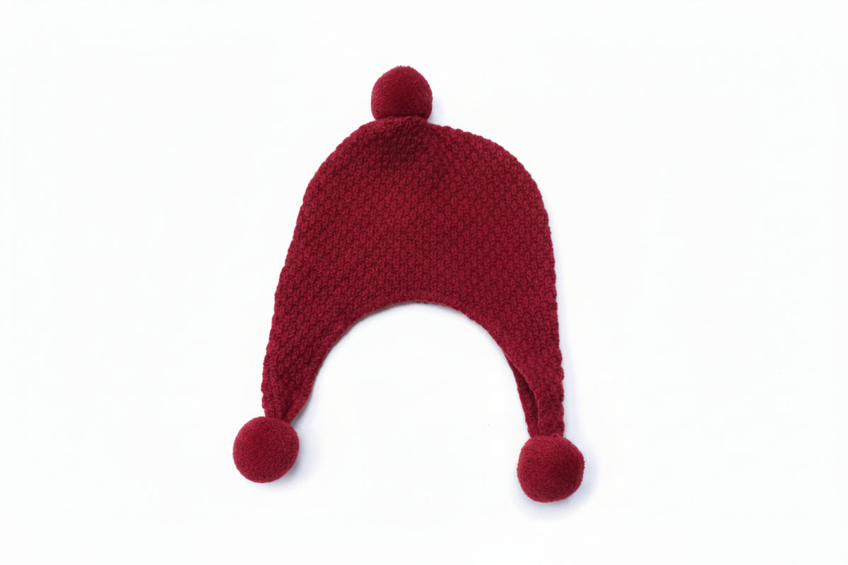 Tuque Triples Pompons - Rouge
