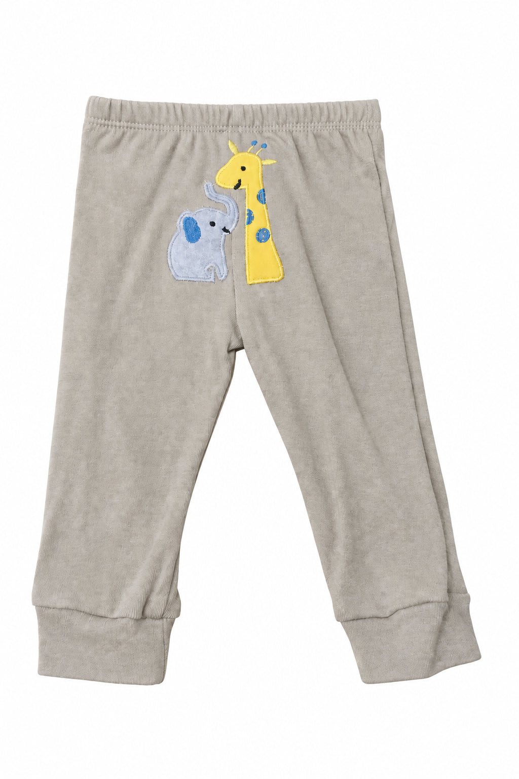 Pantalon brun pâle motif Girafe, éléphant