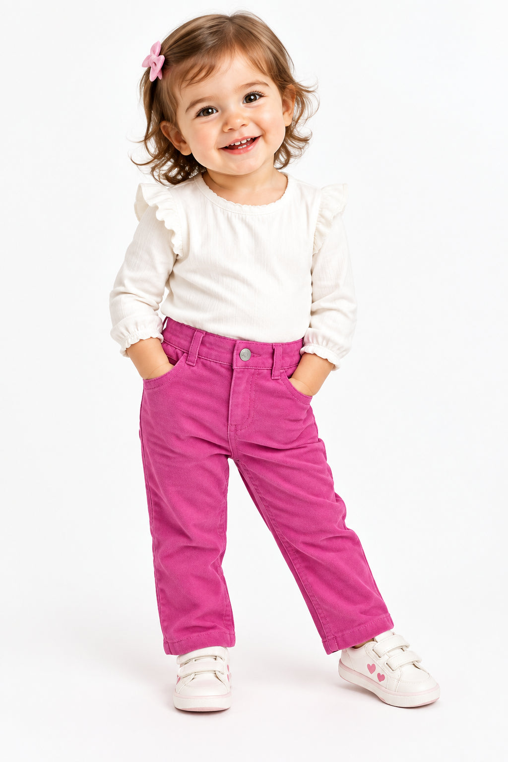 Pantalon velours rose