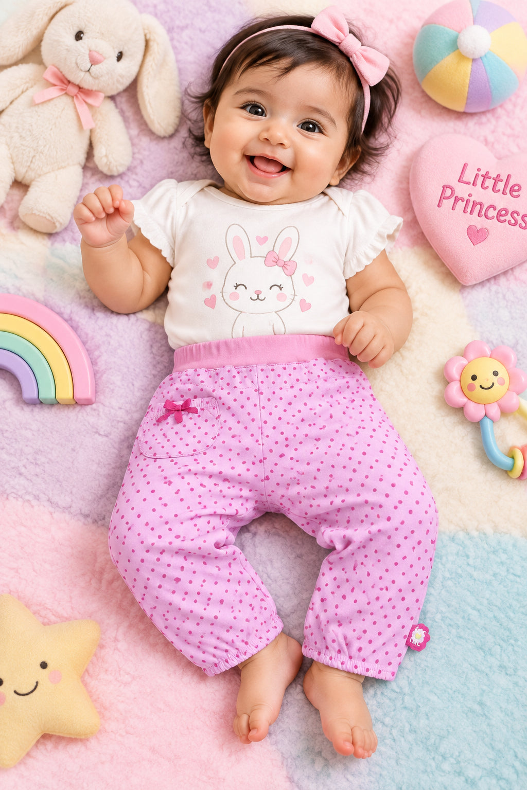 Pantalon Rosé Petit pois