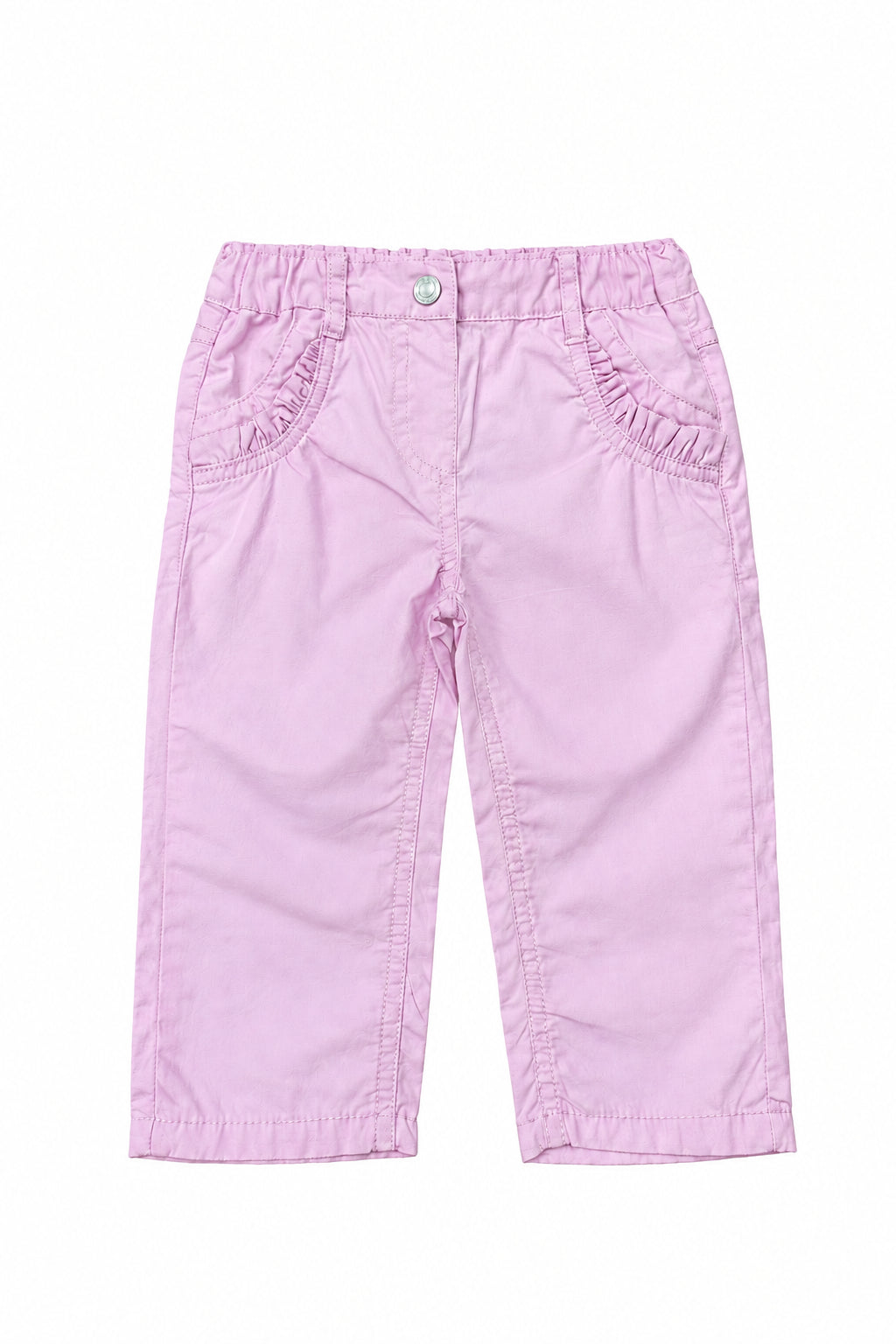 Pantalon rose petite poches volantes