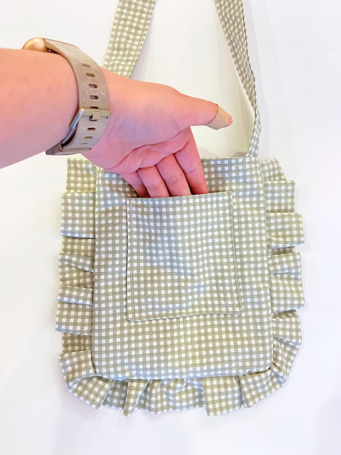 Sac bandolière carroter vert et blanc  - JolÏ