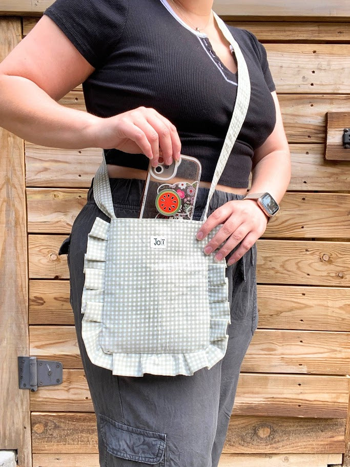 Sac bandolière carroter vert et blanc  - JolÏ