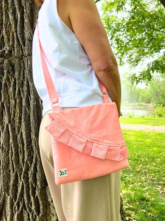 Sac à bandoulière carrée rose - Jolï