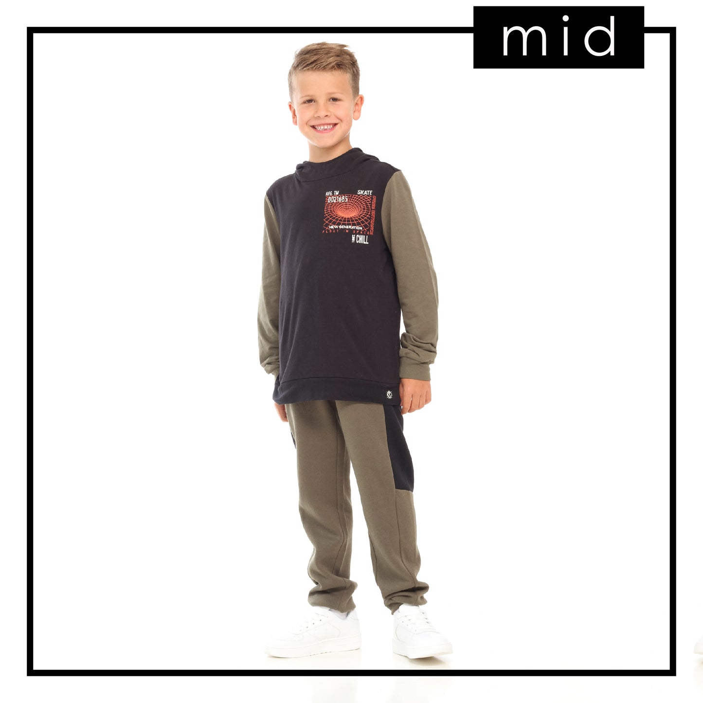 Jogger Khaki à bandes