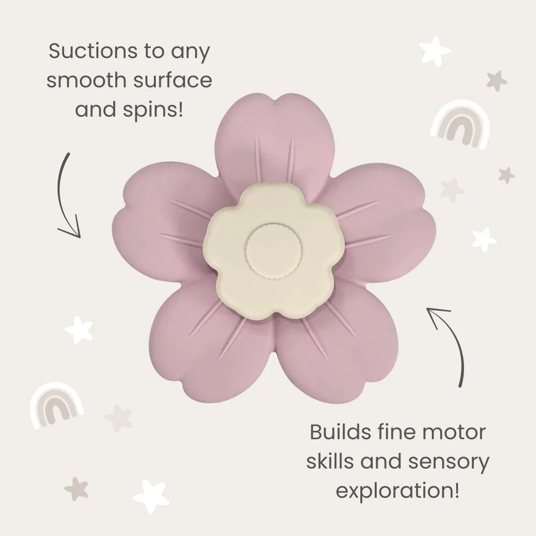 Jouet rotatif à ventouse en forme de fleur
