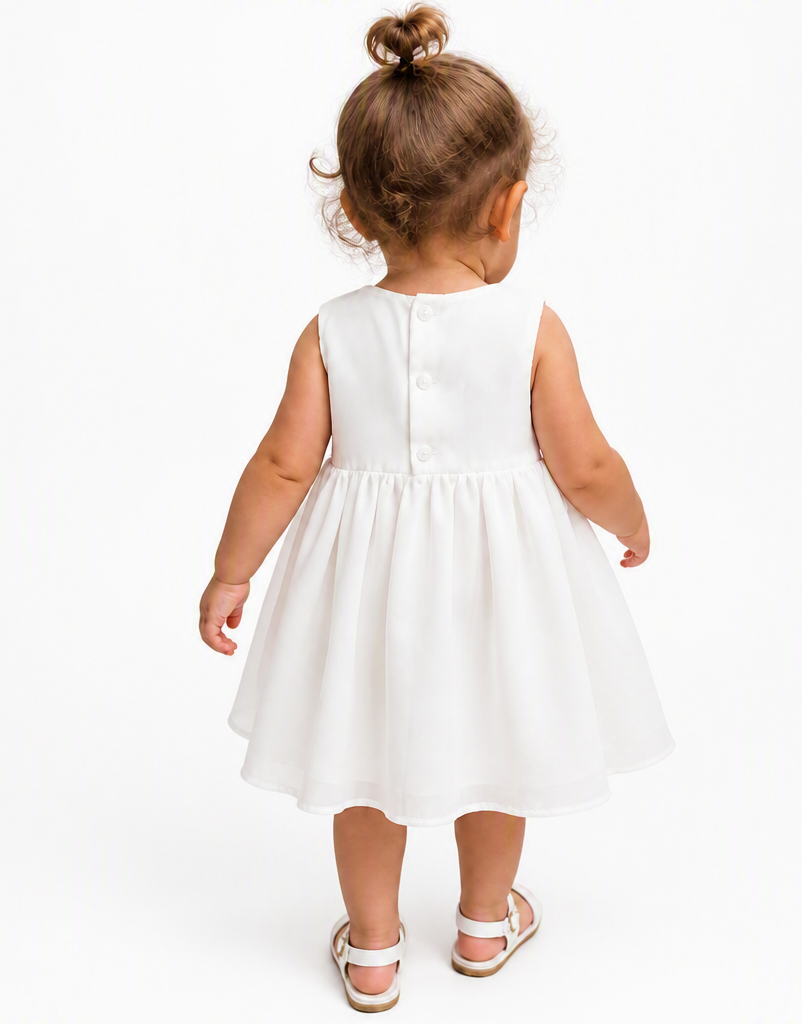 Robe blanche à pétales