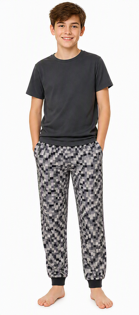 Pantalon de pyjama pixel gris