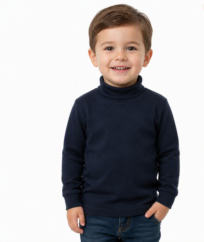 Pull Bleu Marin à Col Roulé
