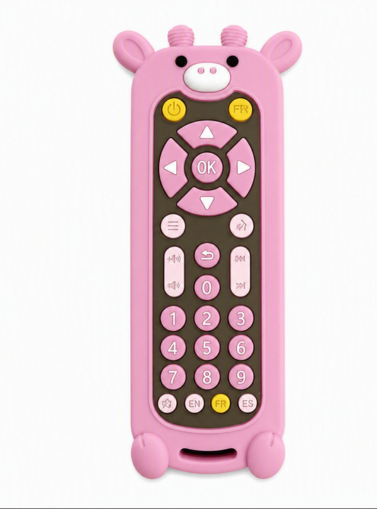 Jouet de dentition Télécommade Mauve Doux -Motif Cerf