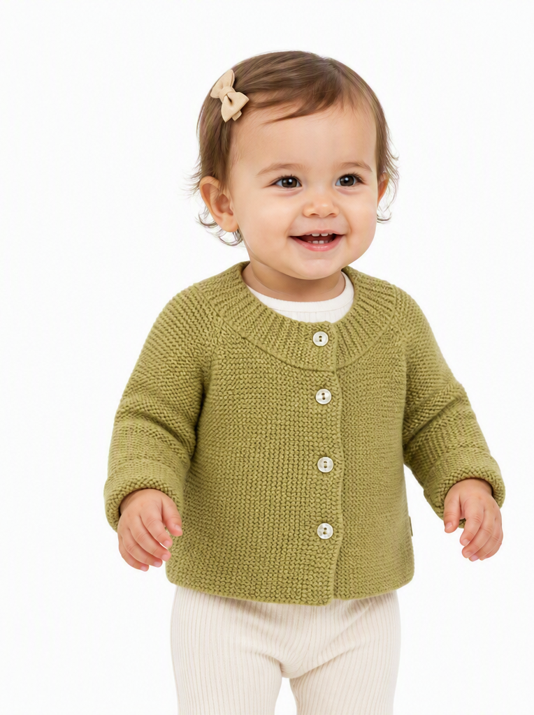 Cardigan bébé moutarde