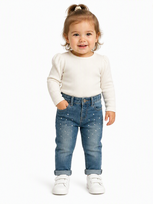 Jeans avec perles
