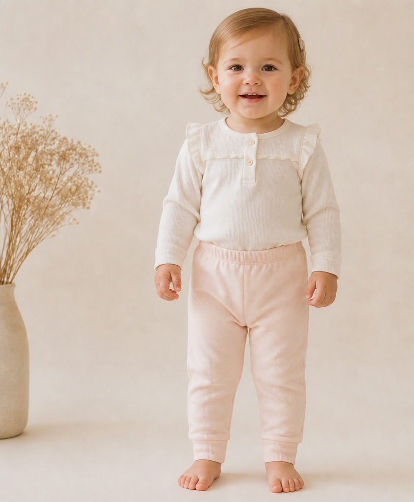 Pantalon couleur pêche Motif Chatte