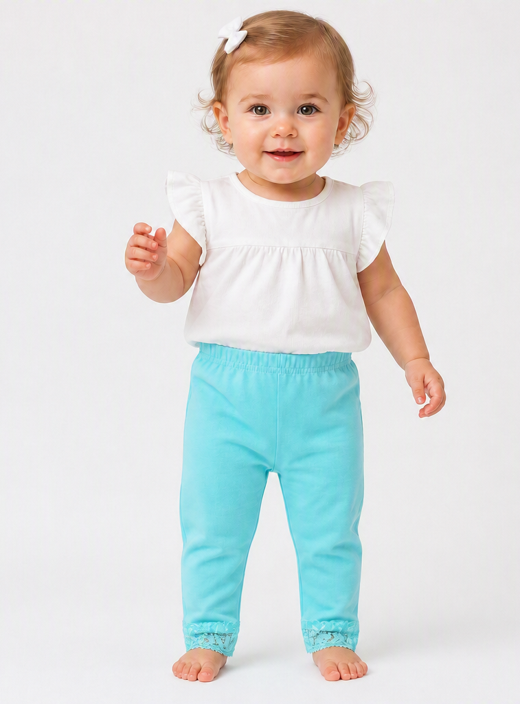 Pantalon Turquoise avec dentelles